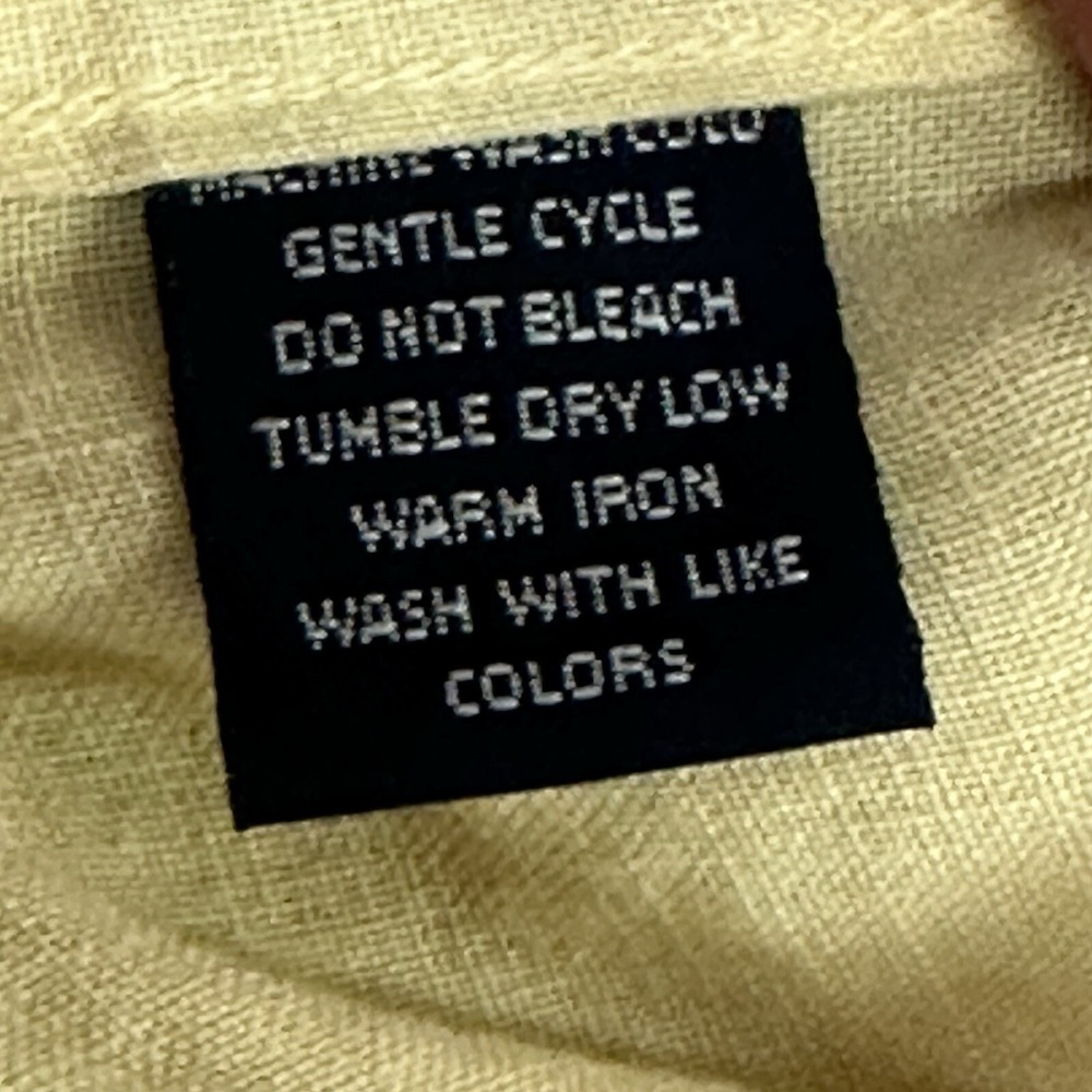 Johnny Walker Mens M 100% Linen Long‎ Sleeve Shirt Button Down Yellow Easter - Picture 7 of 9